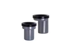 Manguito de conexión excéntrica para inodoro de 110 mm, PVC rígido con junta de goma, marca Abrisa.