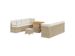 Maison Exclusive - Conjunto De Sofás De Jardín 11 Pcs Beige Ratán Sintético