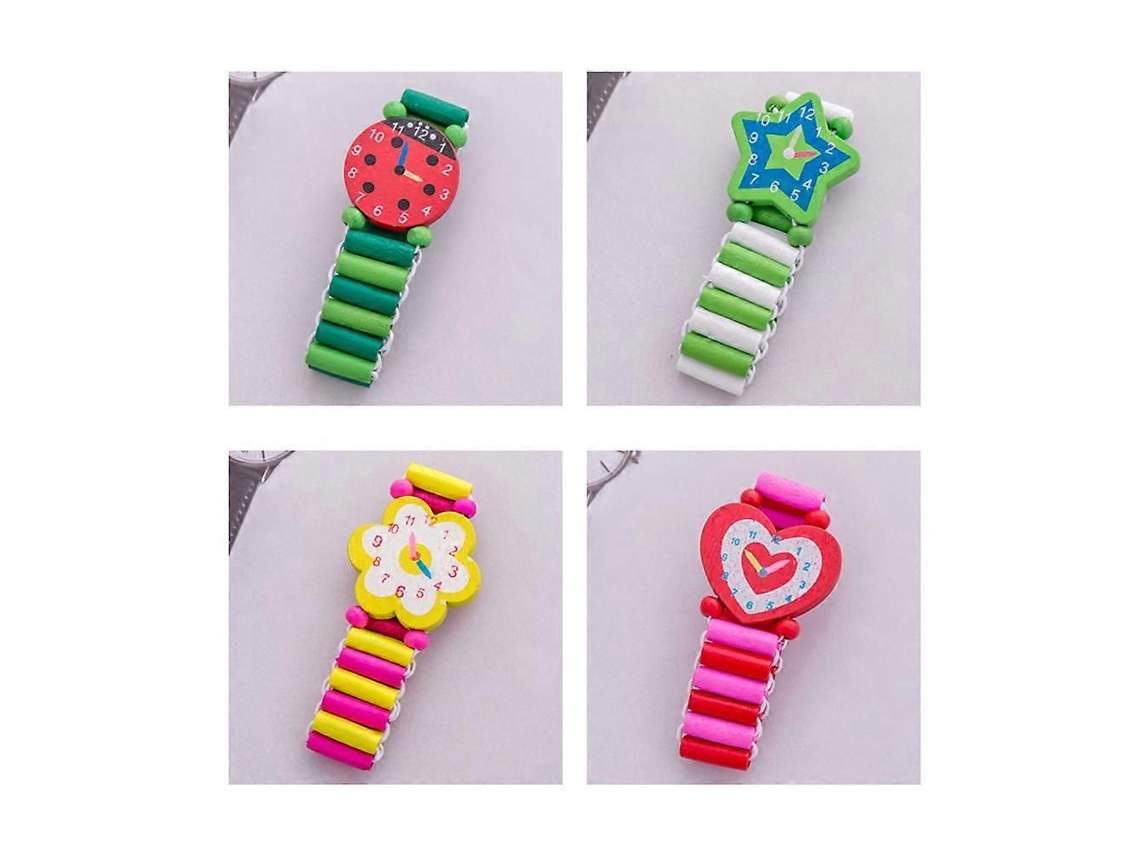 Relojes de madera GOKOCO para niñas, educativos, 8x2 cm, juego de 4