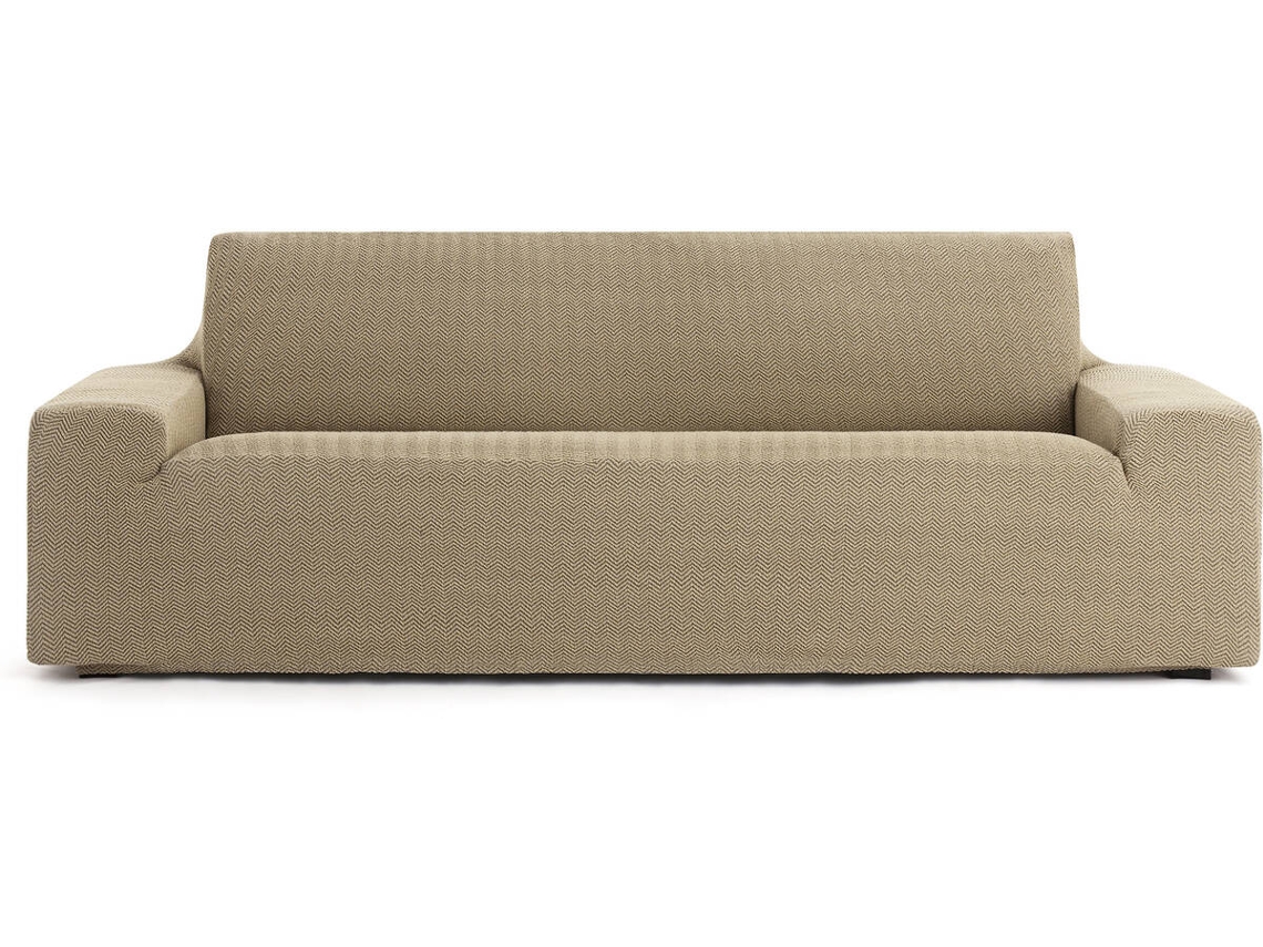 Funda de Sofá 2 Plazas EYSA Premium Jaz Tejido Multielástico (200 x 70 x 120 cm - Poliéster y Algodón - Beige)