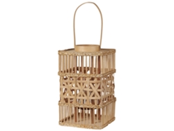 Linterna decorativa BELIANI Lumbis de Madera de bambú Natural 22x22x54
