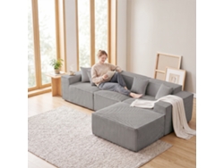Sofá Esquinero Modular Cloud De 279 Cm, No Requiere Montaje, Color Gris.