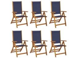 Maison Exclusive - Cadeiras De Jardim Dobráveis 6 Pcs Acácia Maciça E Textilene