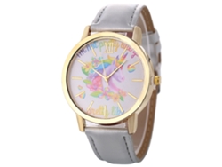 Reloj De Cuero Pu De Moda Para Mujer Estilo Empresarial Casual De Cuarzo Gris