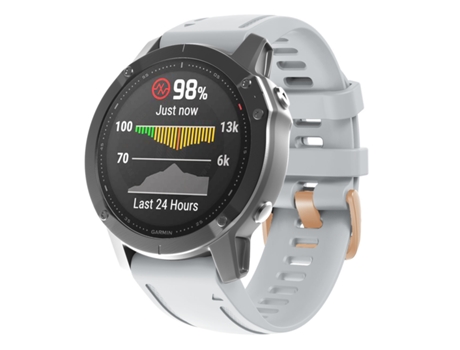 Correa de Reloj Inteligente para Garmin Fenix 7S/6S Pro/5S Plus Correa de Silicona de 20 mm con Hebilla de Oro Rosa (Blanco)