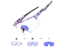 Gafas de ciclismo fotocromáticas con lentes fotocromáticas y protección UV400 MDUG (modelo 2 morado)