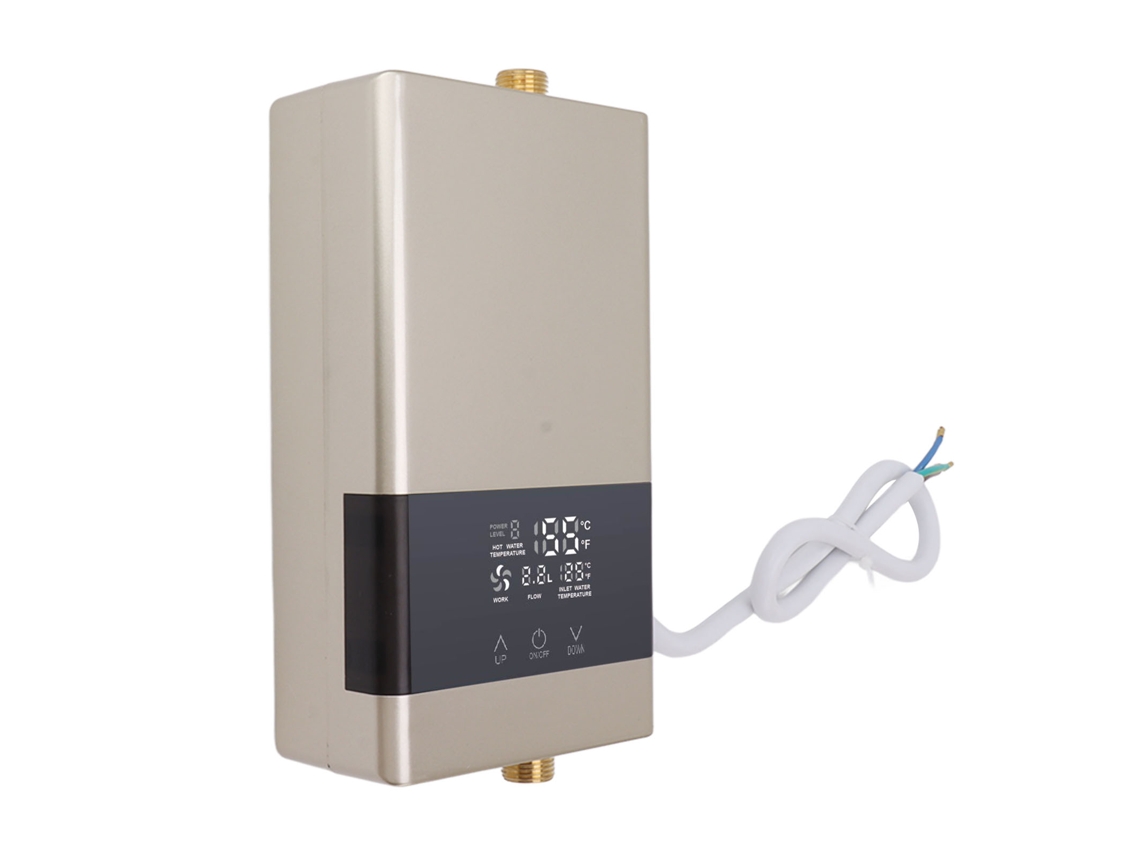 VIVILIYYA Aquecedor De Água Sem Tanque Gold Compact, Aquecedor Elétrico De Água De 6000 W, Água Quente Instantânea Sob Demanda, Design Que Economiza Espaço E En