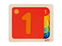GOKI Puzzle de Números de Madera de 10 Piezas con 5 Capas 57410