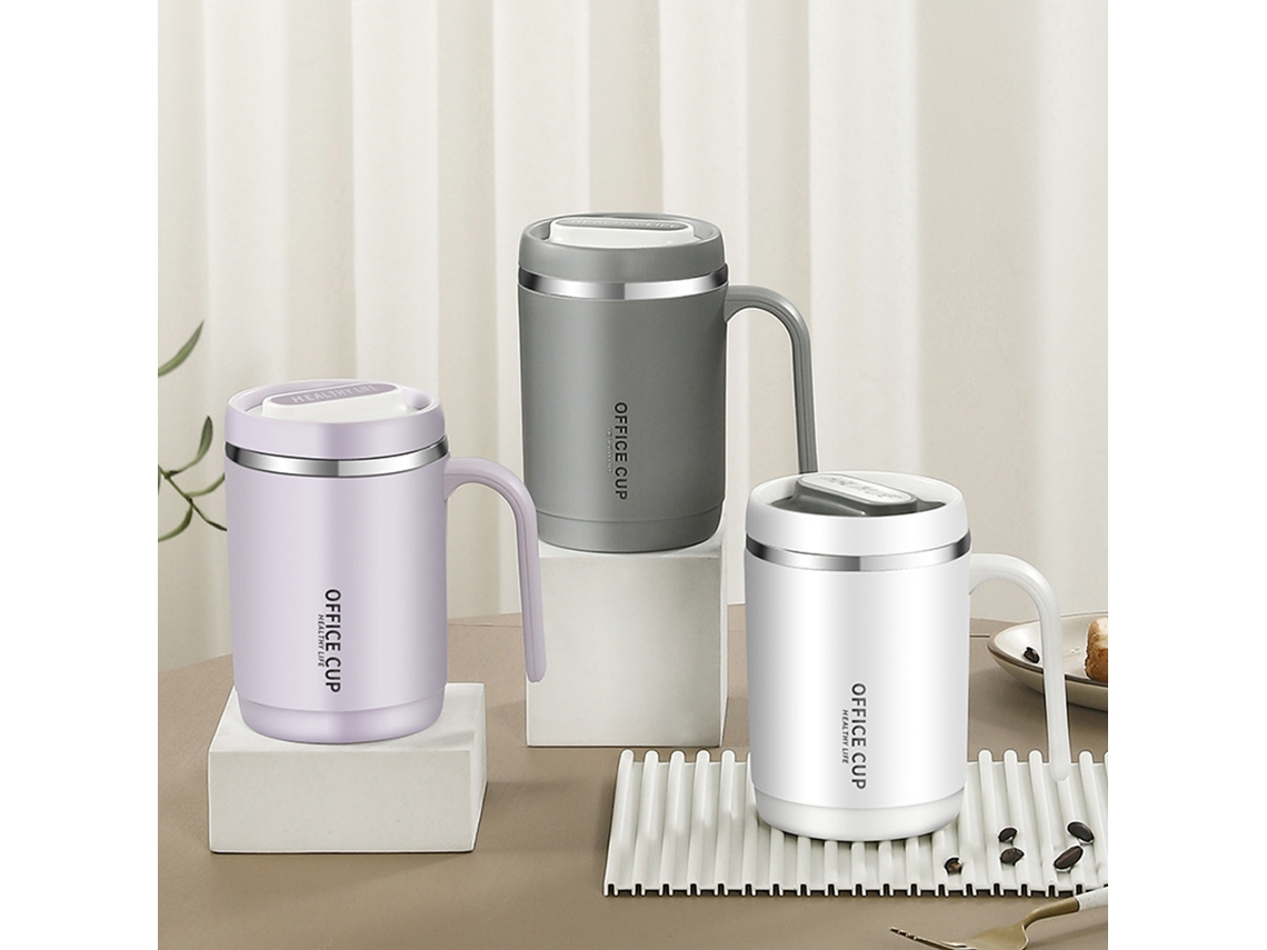 Conjunto de 3 Canecas de Café Portáteis com Tampa e Canudo, 500ml, Material Pp, À Prova de Vazamentos. MDUG