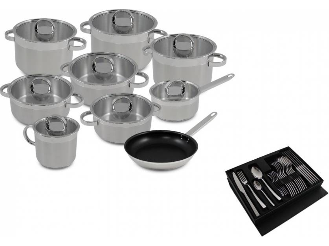 Batería de Cocina SILAMPOS 9Pçs Atlantico Glass