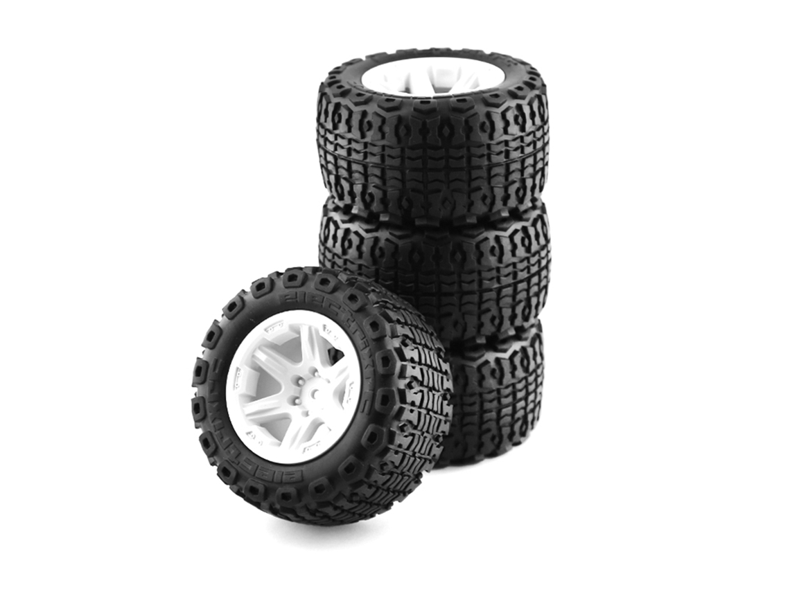 Juego Universal De 4 Neumáticos De Goma Para Coches Teledirigidos Kyosho Hsp Wltoys Trax E-revo Summit A Escalas 1/16, 1/12 Y 1/14.