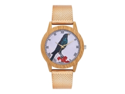 Reloj De Pulsera Unisex Sencillo De Acero Con Malla Y Movimiento De Cuarzo En Oro Rosa.