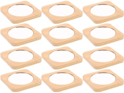 12pièces Miroir De Poche Bois Naturel De Maquillage Portátil Compacto Décoratif Para Viajes Y Re...