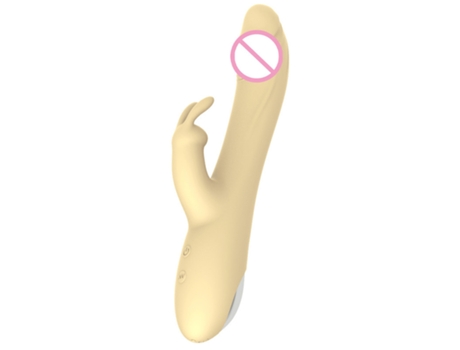 Vibrador femenino de conejo telescópico de doble motor de 10 velocidades (amarillo) YIZHOOD