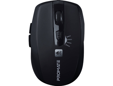 Ratón Inalámbrico PROMATE Breeze Clic Silencioso (1600 DPI - USB - Negro)