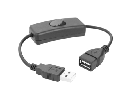 Cable Usb-A DIV 2.0 Macho / Usb-A DIV Hembra con Interruptor 28Cm