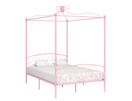 MAISON EXCLUSIVE Estructura de cama con dosel 140x200 cm metal rosa