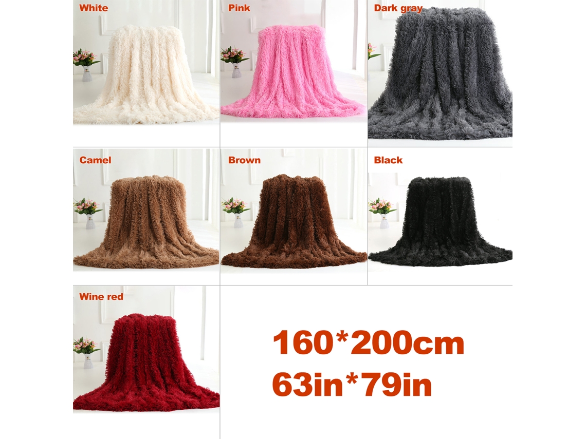 2026-manta De Pelo Largo Super Suave Shaggy Faux Fur Ligera Cálida Acogedora Peluda Decorativa Para Sofá Cama Silla 63''x79''