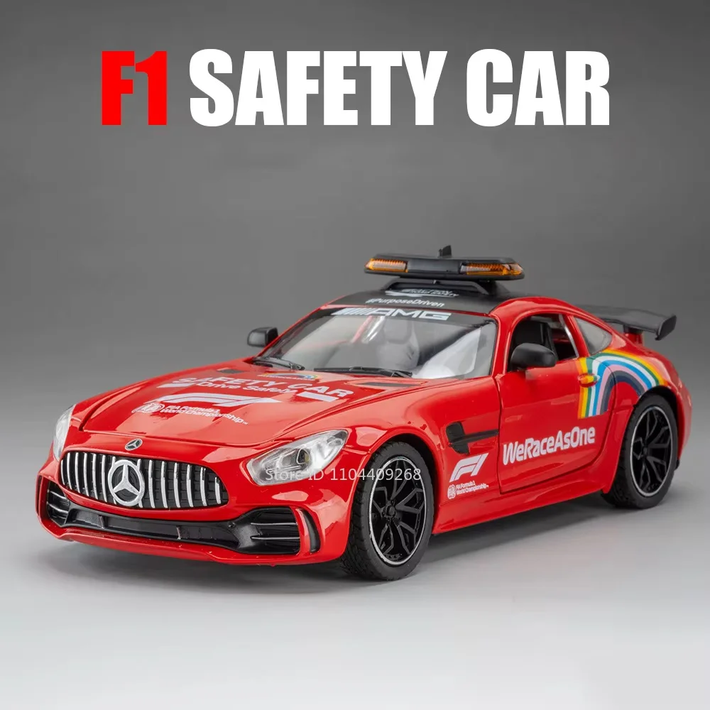 (f1 Rojo) Modelo De Coche Deportivo De Juguete A Escala 1:24 - Fundición A Presión - Sonido Y Luz - Puertas Que Se Abren