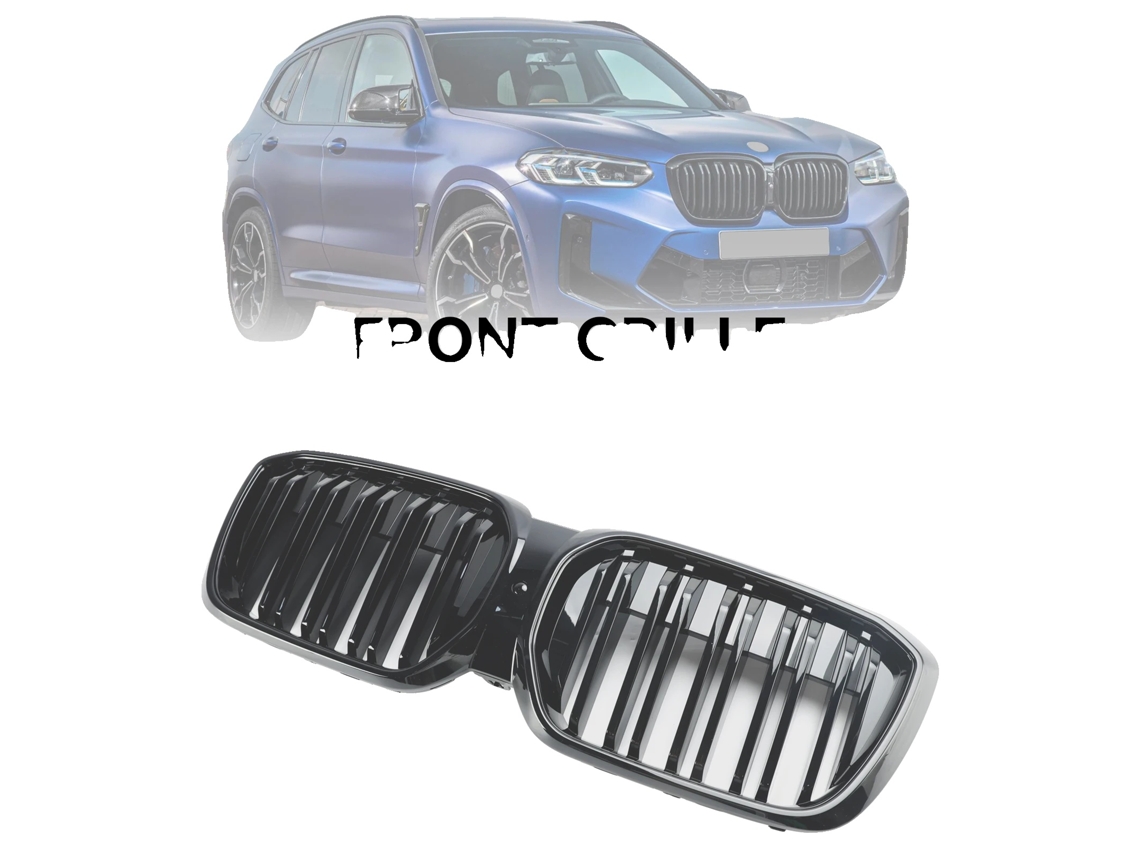 Rejilla frontal, plástico ABS, fácil instalación, negro brillante, ajuste preciso, compatible con modelos restyling originales.