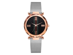 Reloj De Pulsera De Aleación Para Mujer Con Malla Sencilla, Cuarzo, Estilo Casual Y Moderno, Color Plata.