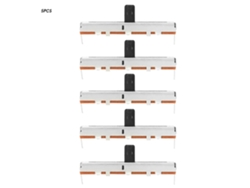 5 Potenciómetros Lineales Deslizantes Rectos De Alta Calidad De 45x30 Mm