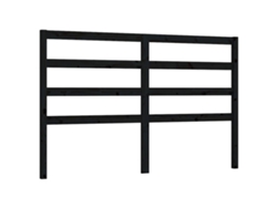 Cabecero de cama 146x4x100 cm Pino macizo Negro MAISON EXCLUSIVE