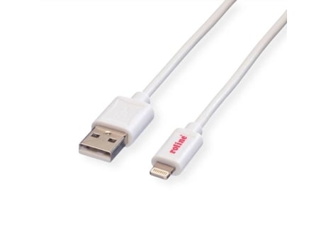 Cable ROLINE (Lightning y USB - 1m - Blanco)