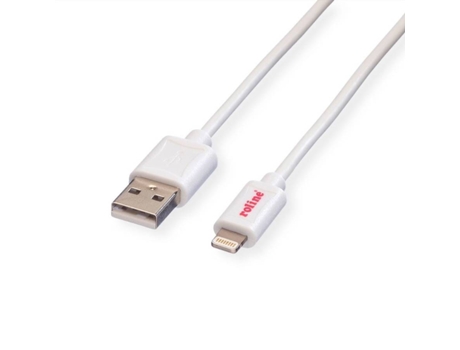 Cable ROLINE (Lightning y USB - 1.8m - Blanco)