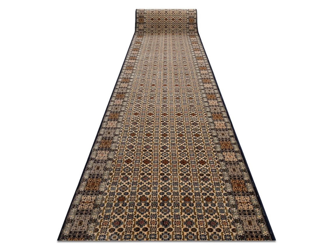 Alfombra De Pasillo Keshan 6428/53551 Oriental Beige / Azul Oscuro 90cm