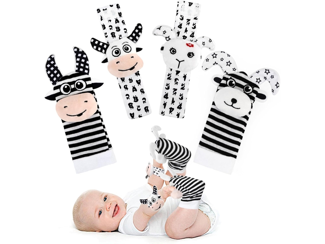 Calcetines Con Sonajero Para Bebé, Juguetes De 3 A 6 A 12 Meses, Juguete De Aprendizaje Para Niña Y Niño, Henten Home