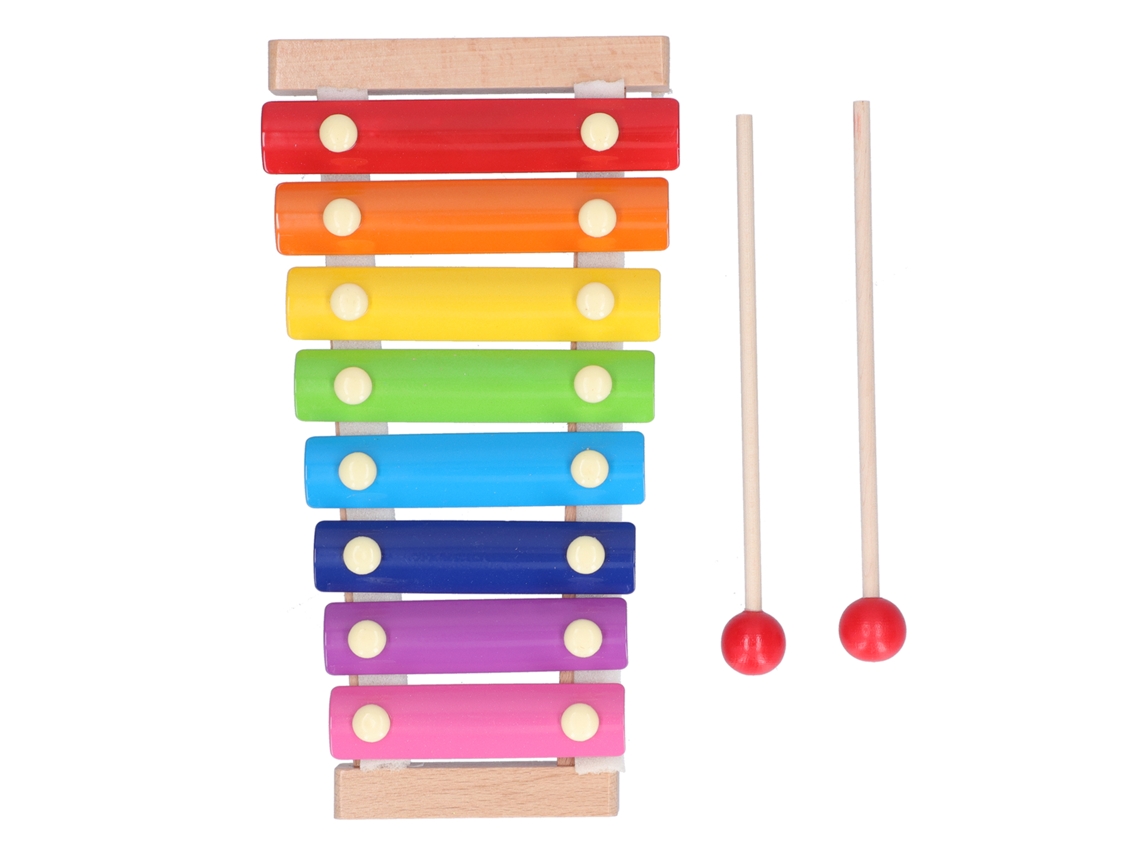 Instrumento Musical Xilófono De Madera Colorido Para Niños Bebés Juguete Educativo Rojo