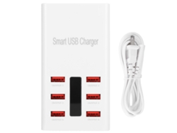Cargador Rápido Inteligente Con 6 Puertos Usb, Adaptador De Carga De 30 W Y 5 V/6 A
