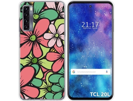 Carcasa TCL 20L TUMUNDOSMARTPHONE Dibujos Transparente Flores 02 Multicolor