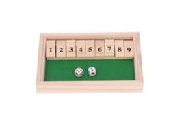 Juego De Mesa De Dados De Madera Con 9 Números, Fichas Reversibles, Portátil Para Fiestas Y Reuniones, Color Verde.