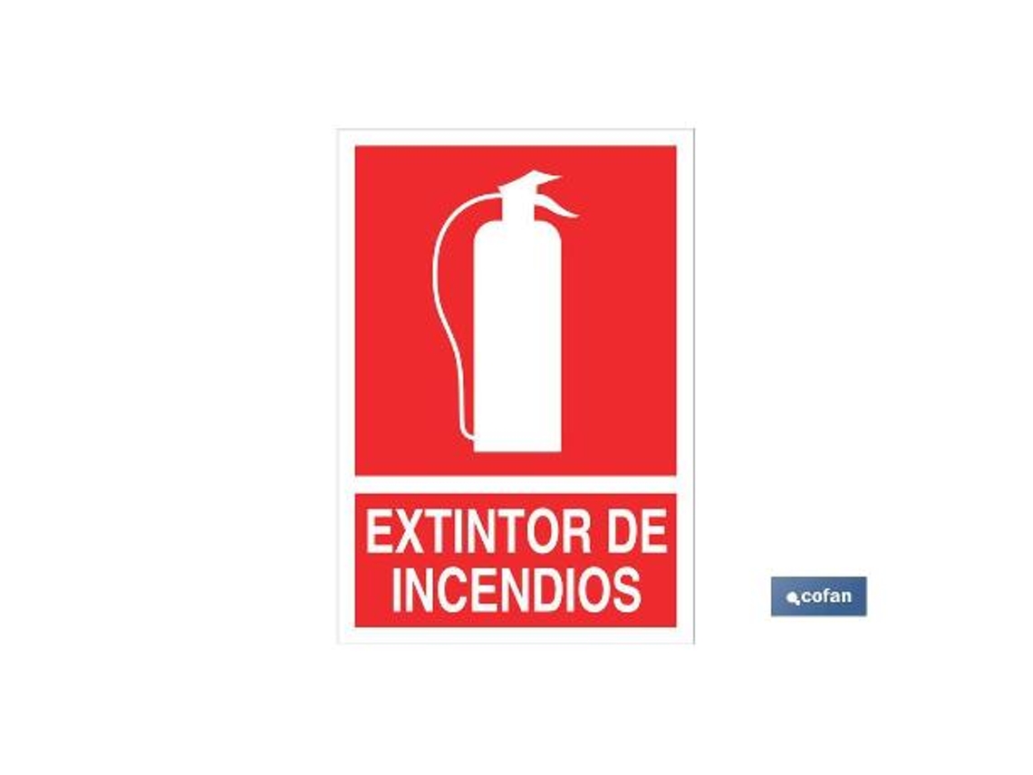 Señal luminiscente 420x297mm. extintor de incendios pictograma + texto