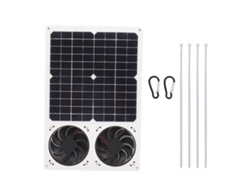 2026 Store-kit De Ventilador Solar 40w Exhaust 6 Pulgadas Impermeable Doble Ventilador Para Galpones Invernaderos Sheds Portátil