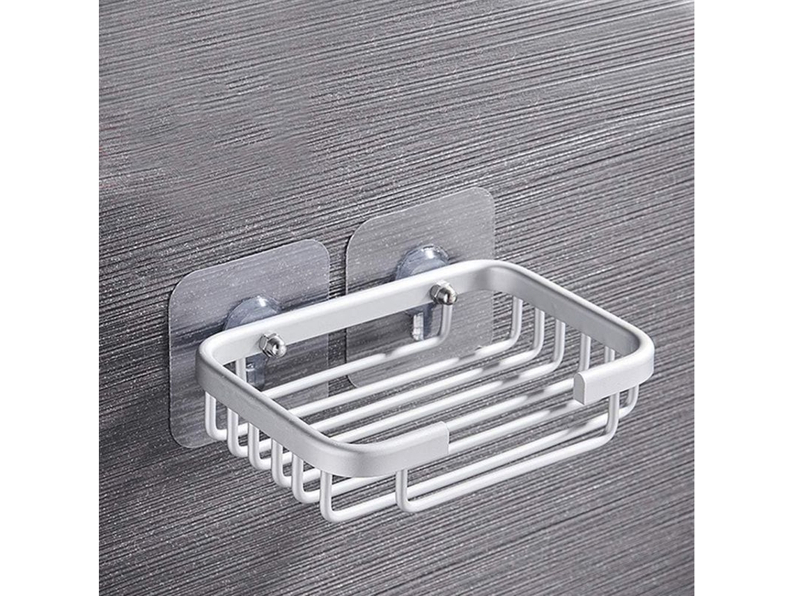 2026-porta Jabón Y Esponja Sin Taladrar, Soporte De Jabón De Aluminio (plata)