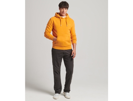 Sudadera con Capucha SUPERDRY Orgánico Essential Logo Algodón Orgánico Dorado (S)