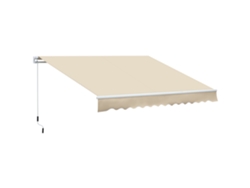 Toldo Manual Retrátil 350x250 Cm Para Varanda Com Manivela De Metal Impermeável E Anti-uv Para Jardim Terraço Janelas Creme