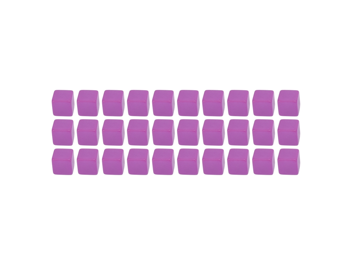 30 Dados De Plástico Blanco De 16 Mm Con Superficie Brillante Para Juegos De Mesa Educativos Diy - Morado
