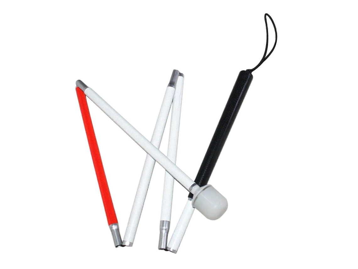 Muleta/bastón guía plegable, de 125 cm de largo, con luz para personas ciegas.