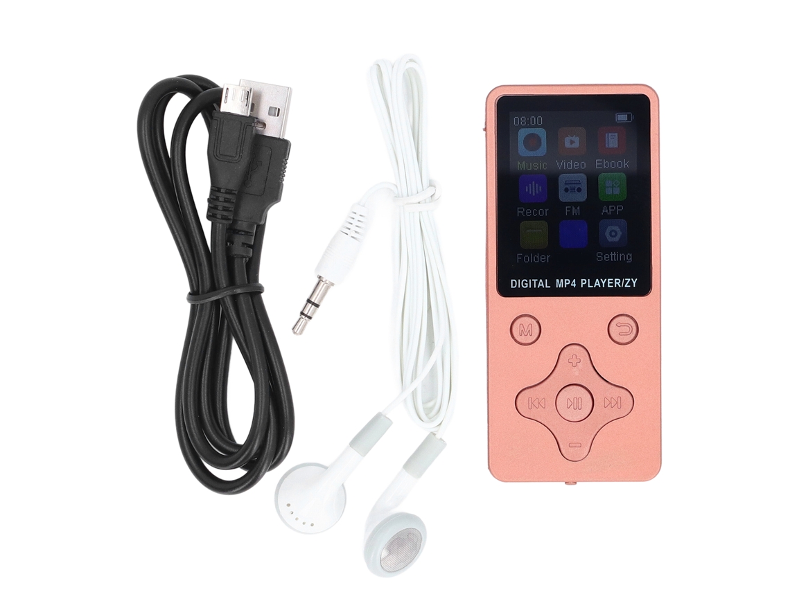 Reproductor Mp3/mp4 Con Bluetooth 5.0, 64 Gb De Almacenamiento, Pantalla De 1,8 Pulgadas, Sonido Hifi Y Auriculares - Oro Rosa
