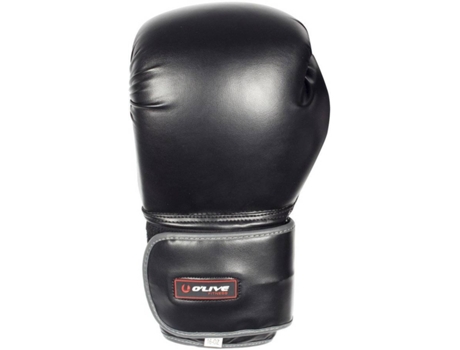 Guantes de Combate OLIVE Cuero Sintético De Alta Calidad Negro (16 Oz)