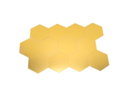 12 Pegatinas De Espejo Hexagonales Xl Doradas De 15 Cm De Acrílico Para Pared, Ideales Para Cocina, Baño, Dormitorio Y Sala De Estar.