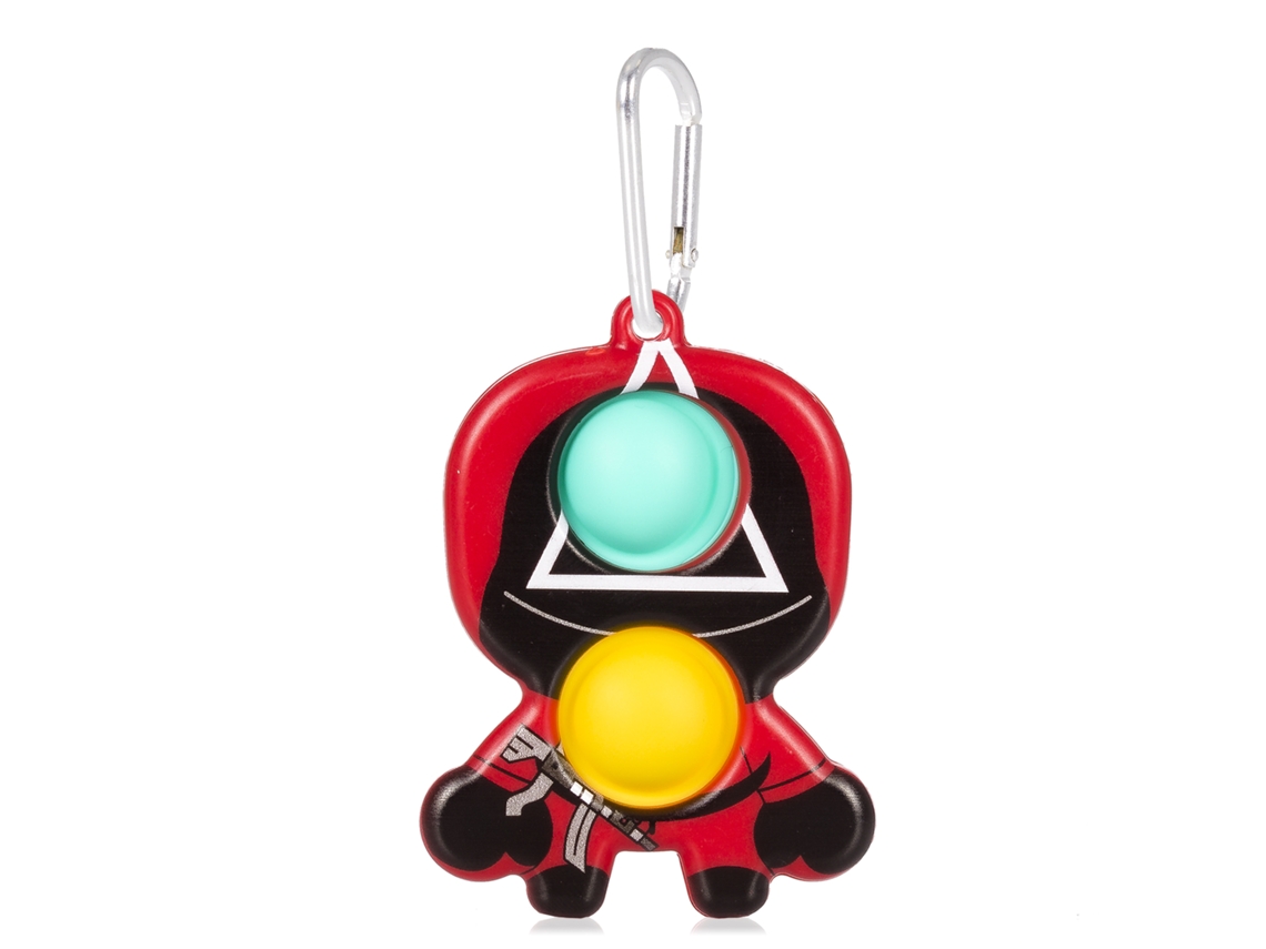 Figura triangular de Squid Pop It Vigilante con mosquetón. Presa
