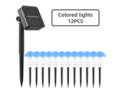 Guirnalda de luces solares con forma de hongo para exteriores, paquete de 6/8/12, luces LED solares para caminos al aire libre, impermeables, para cercas, patios y jardines.