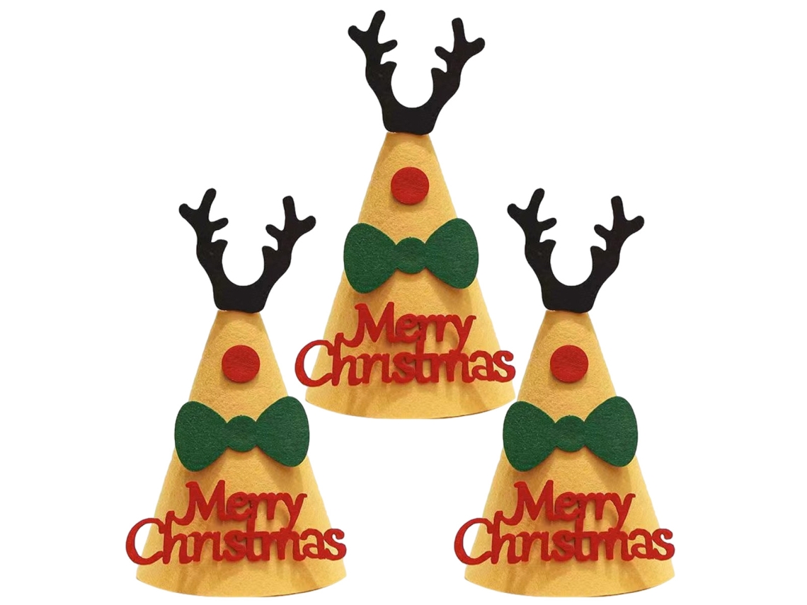 Gorro de Papá Noel para niños, decoración de fieltro, capucha TRUYUETY