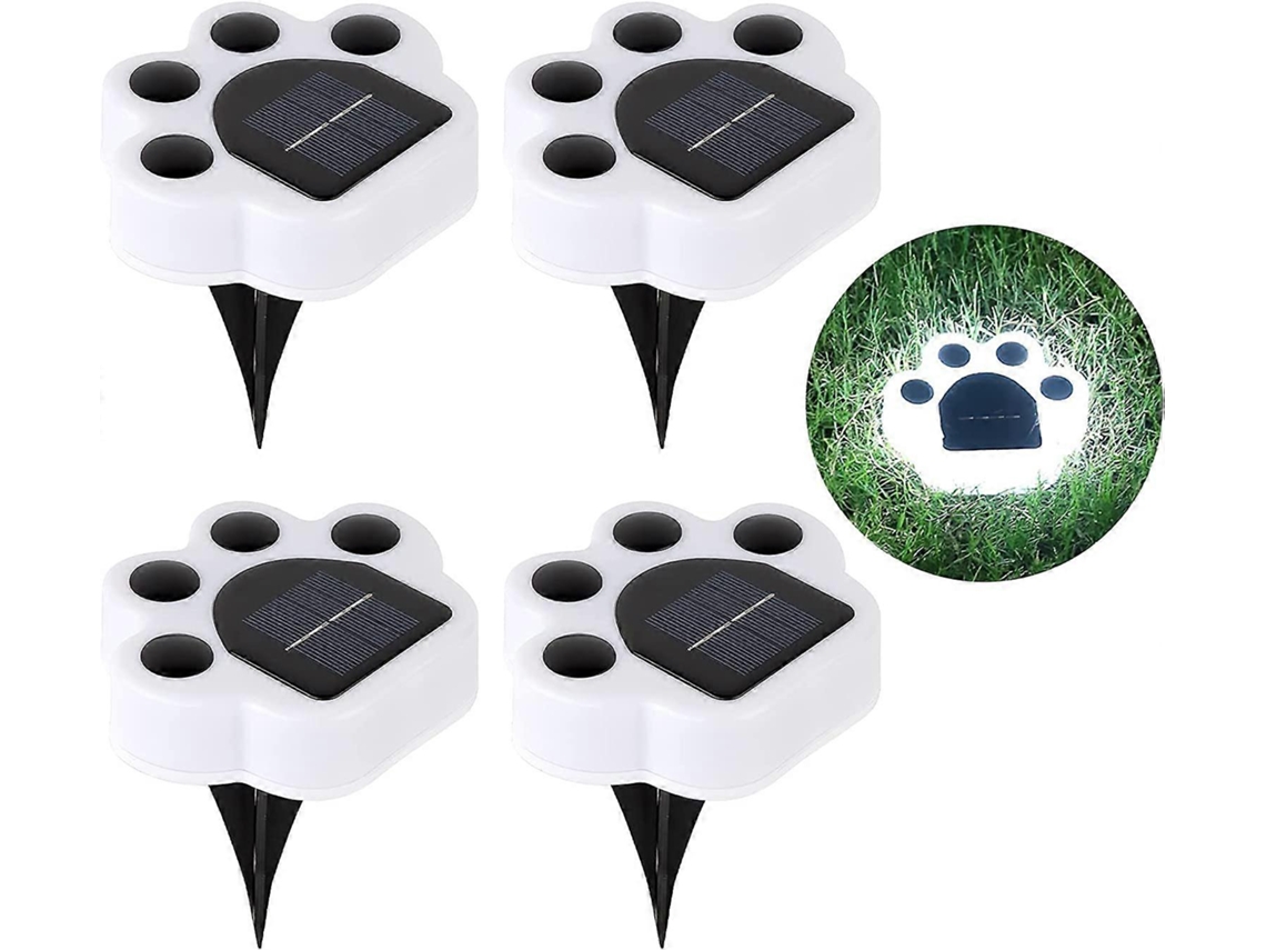 Rebe-4 Luces Solares Para Jardín Con Huellas De Animal, Impermeables Led Para Patio, Camino, Escaleras Y Decoración Exterior