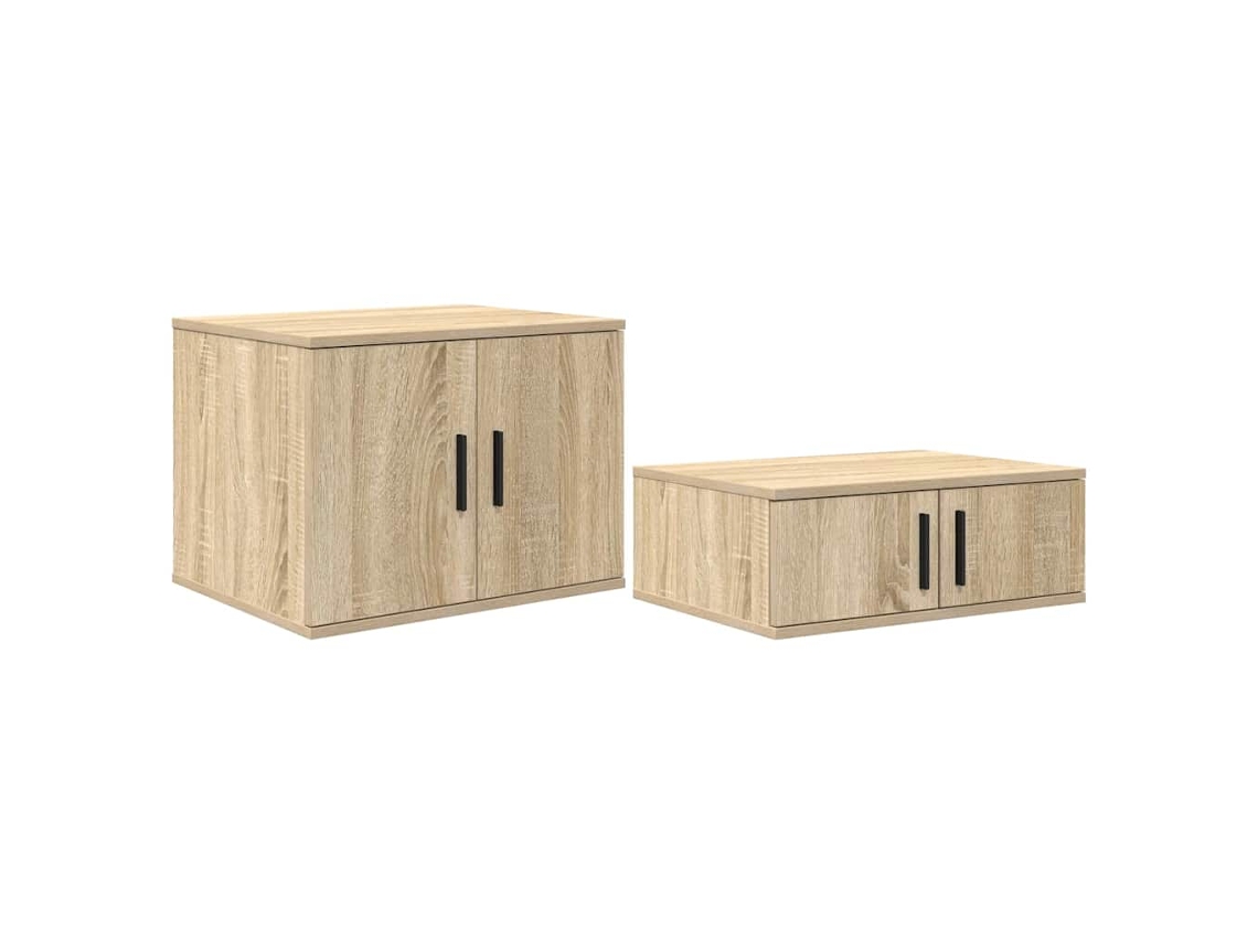 Maison Exclusive - Armario De Almacenamiento 2 Pcs Roble Sonoma 118 X 41 X 40 Cm